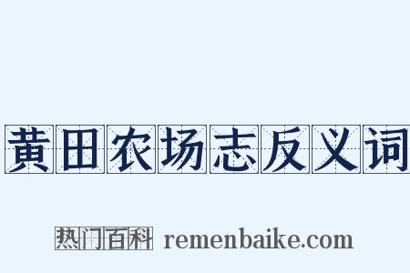 黄田农场志反义词是什么意思的图片